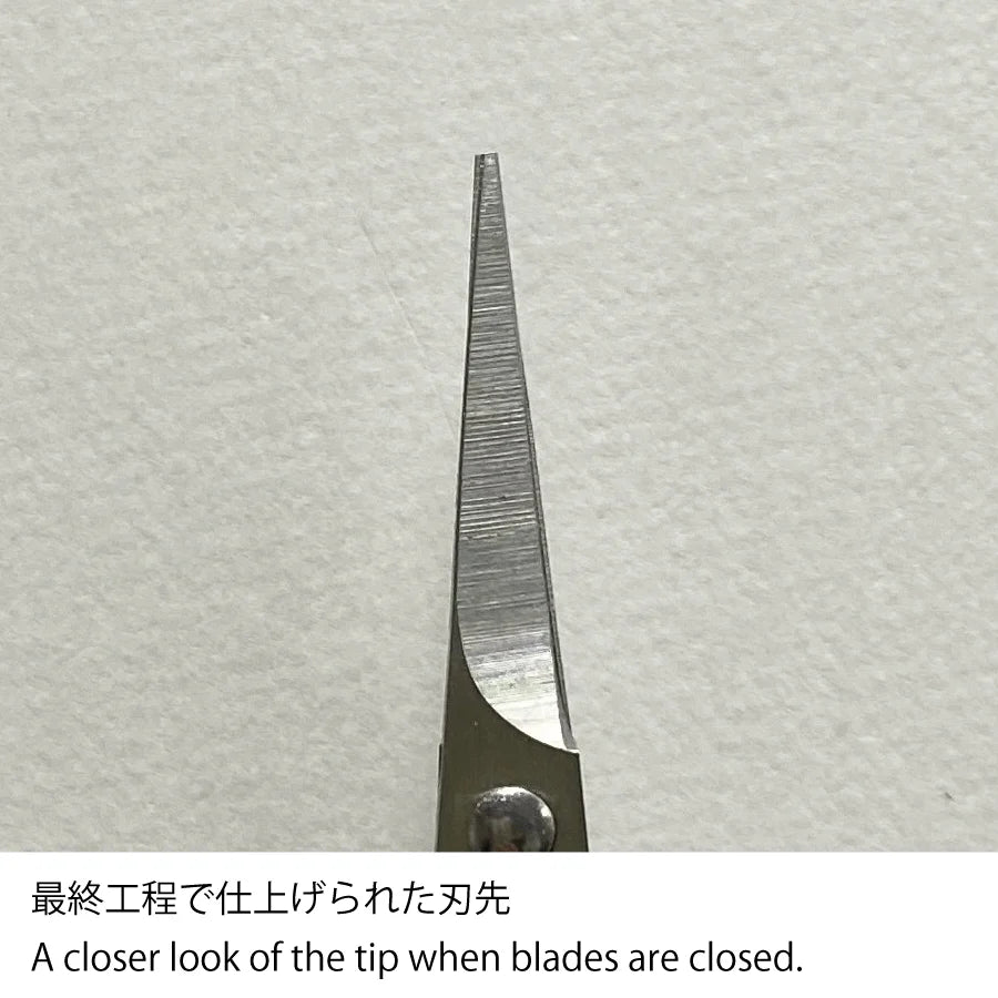 Japanese Artisan Lacquered Handle Embroidery Scissors showing a close-up of the finely crafted, sharp tip designed for precise needlework and embroidery tasks.