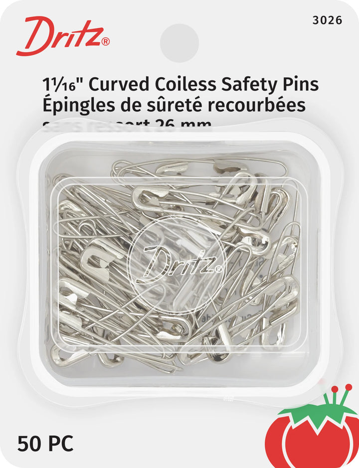 Curved Coiless Safety Pins