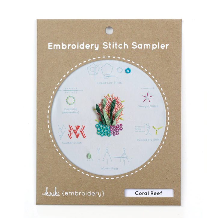 Coral Reef Embroidery Stitch Sampler