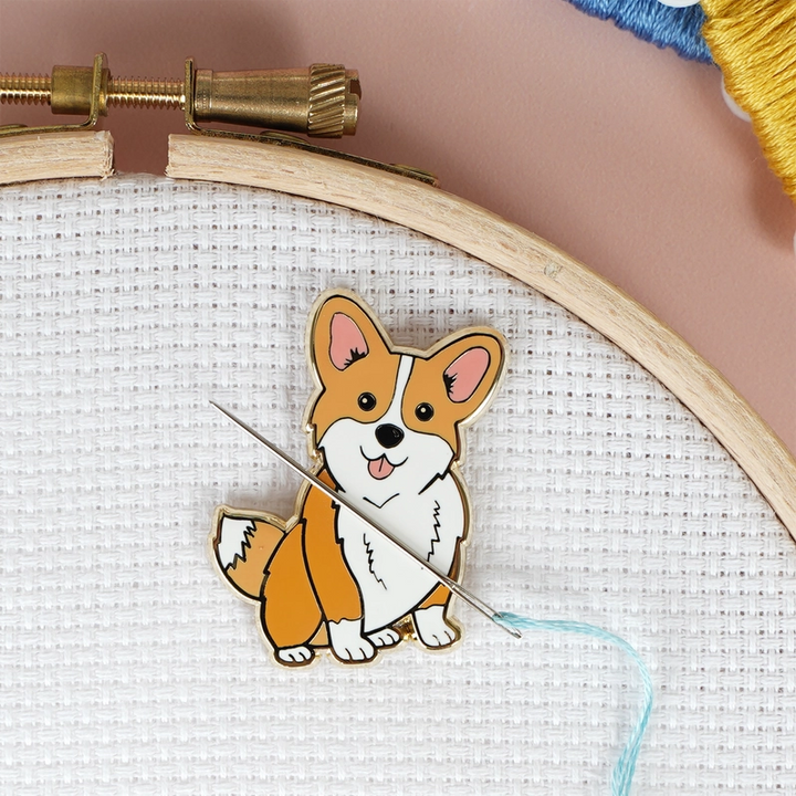 Magnetic Enamel Needle Minder - Corgi