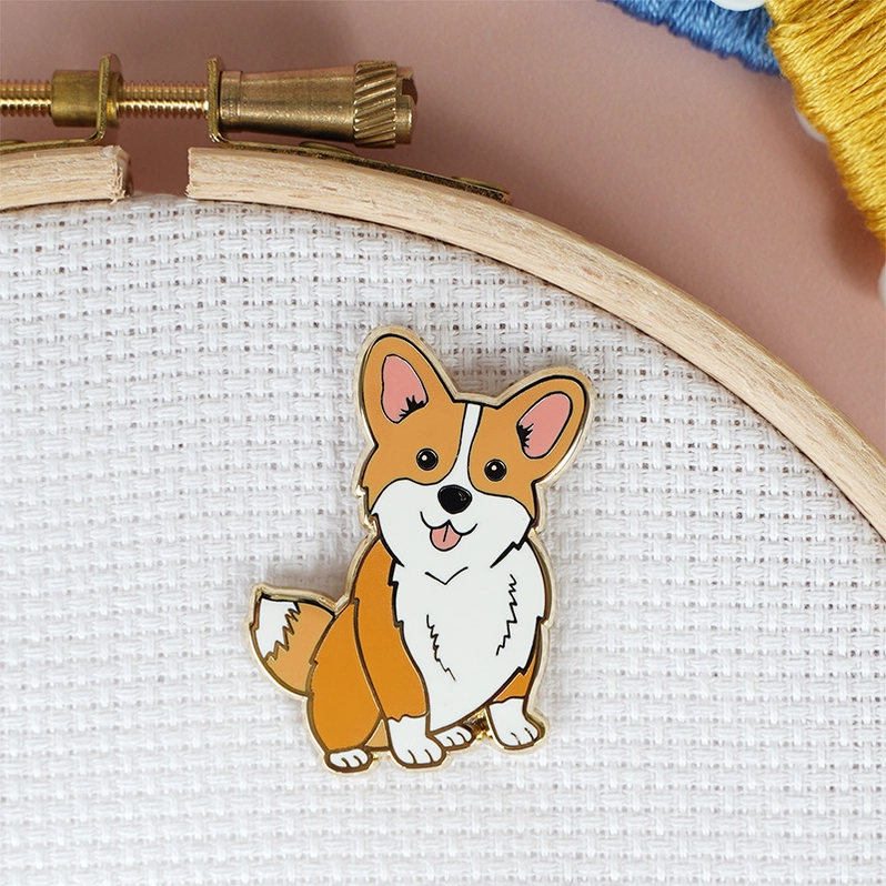 Magnetic Enamel Needle Minder - Corgi