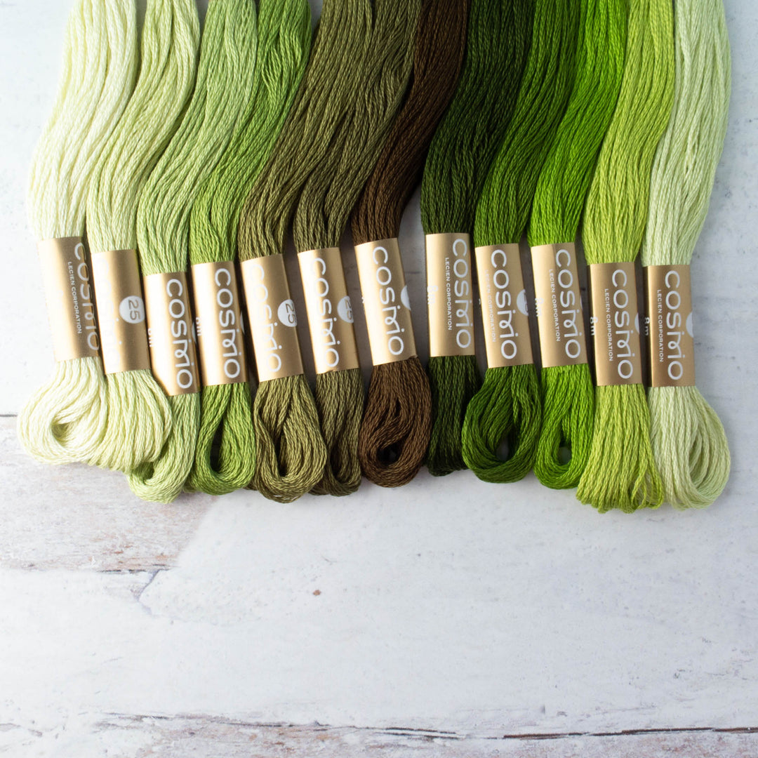 Cosmo Embroidery Floss Set - Leafy Green