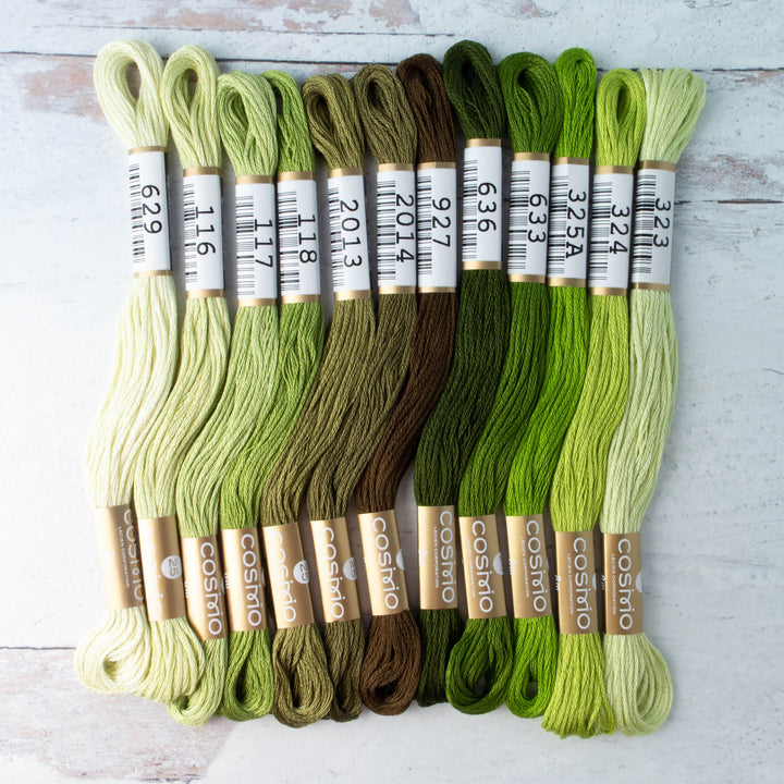 Cosmo Embroidery Floss Set - Leafy Green