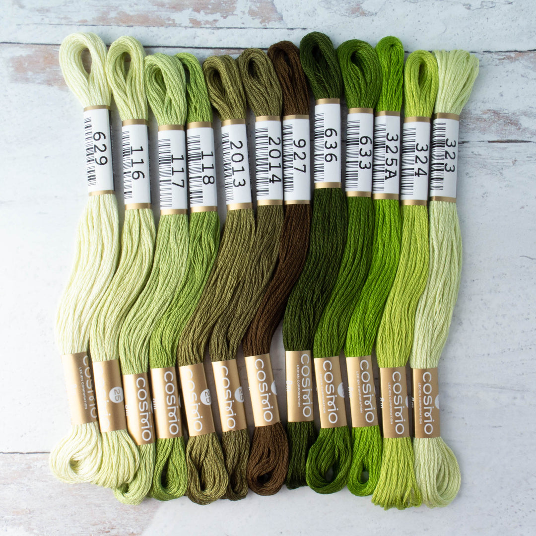 Cosmo Embroidery Floss Set - Leafy Green