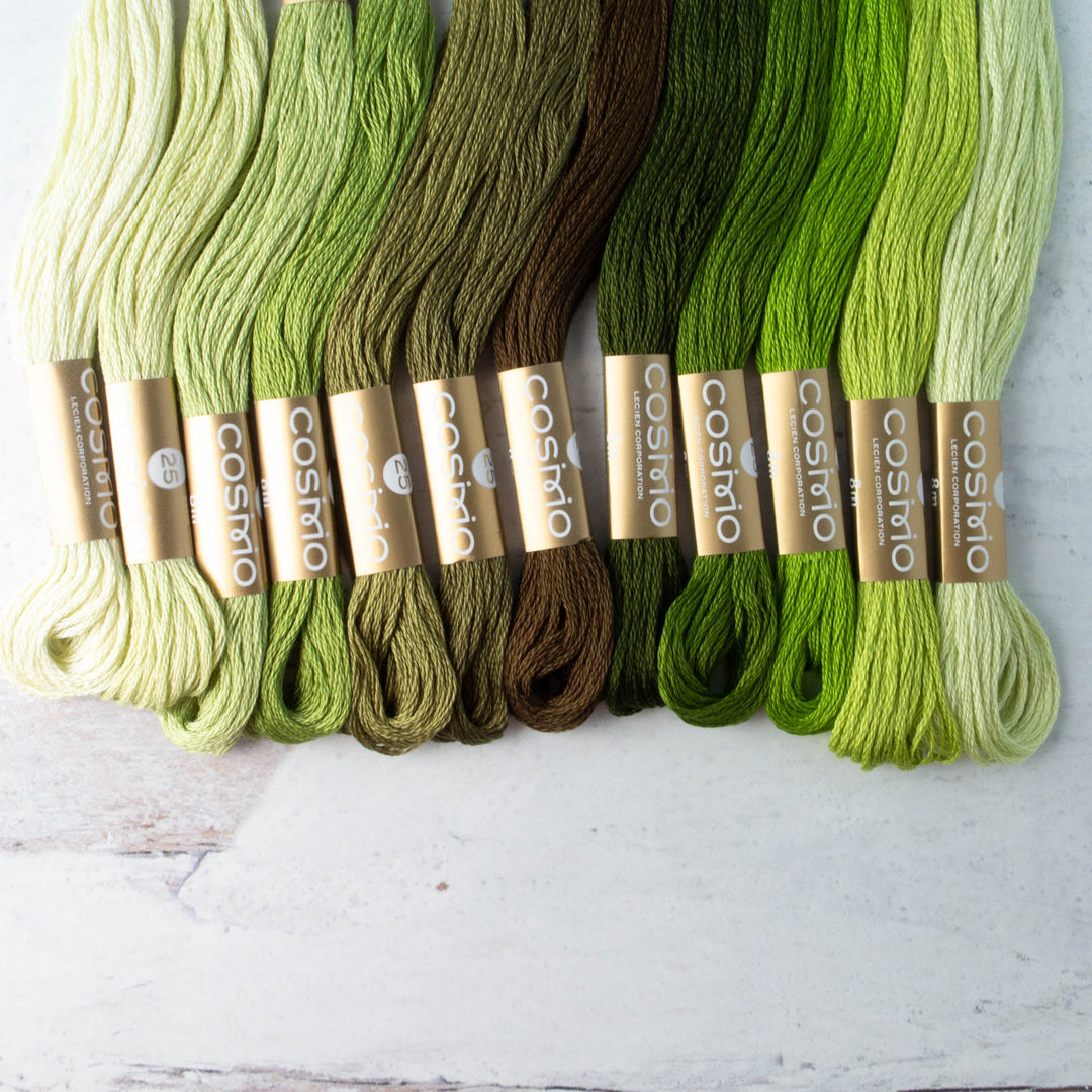 Cosmo Embroidery Floss Set - Leafy Green