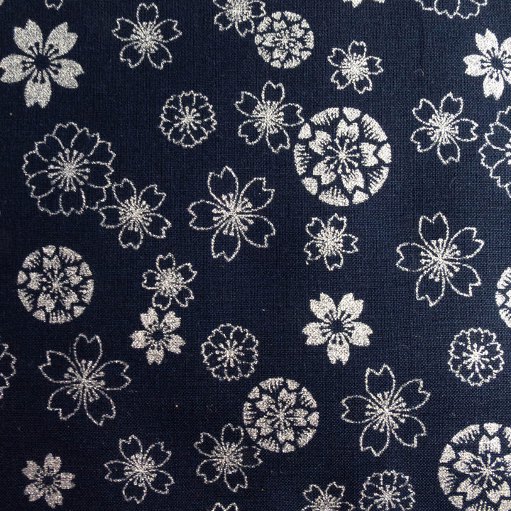 Japanese Cotton Fabric - Metallic Florals (N100020B)