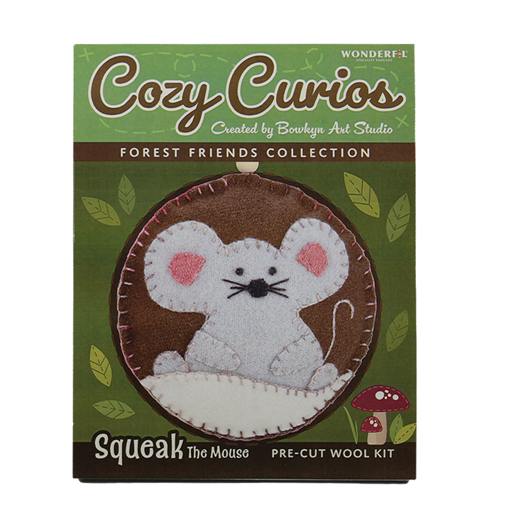 Cozy Curios Wool Applique Kit - Squeak the Mouse