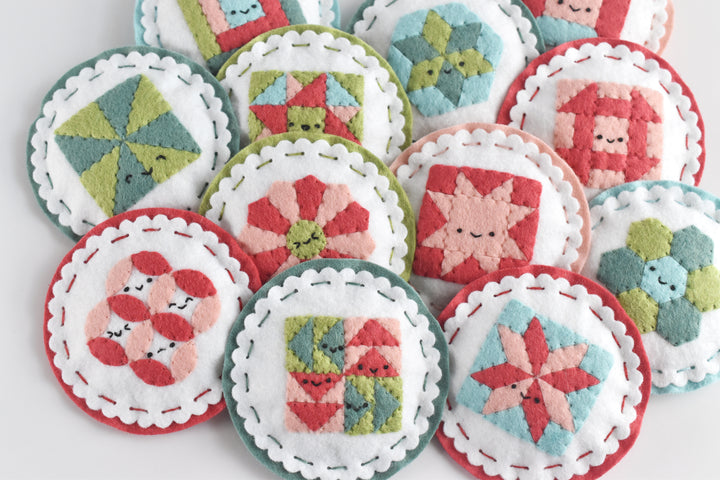 PDF Pattern - Cozy Quilt Blocks Felt Ornament Sewing Pattern
