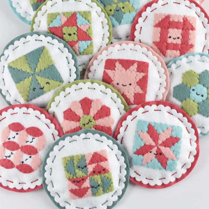 PDF Pattern - Cozy Quilt Blocks Felt Ornament Sewing Pattern