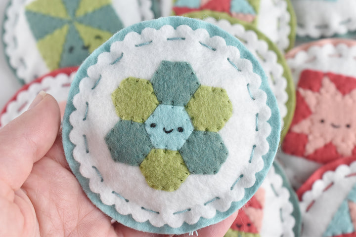 PDF Pattern - Cozy Quilt Blocks Felt Ornament Sewing Pattern