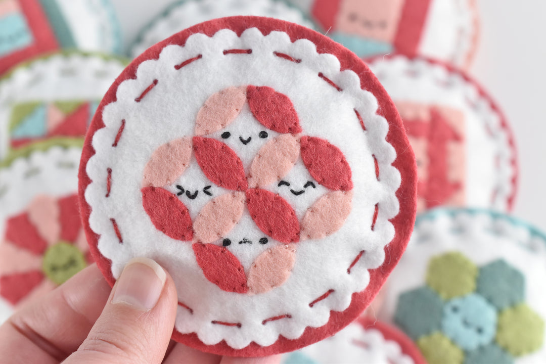 PDF Pattern - Cozy Quilt Blocks Felt Ornament Sewing Pattern