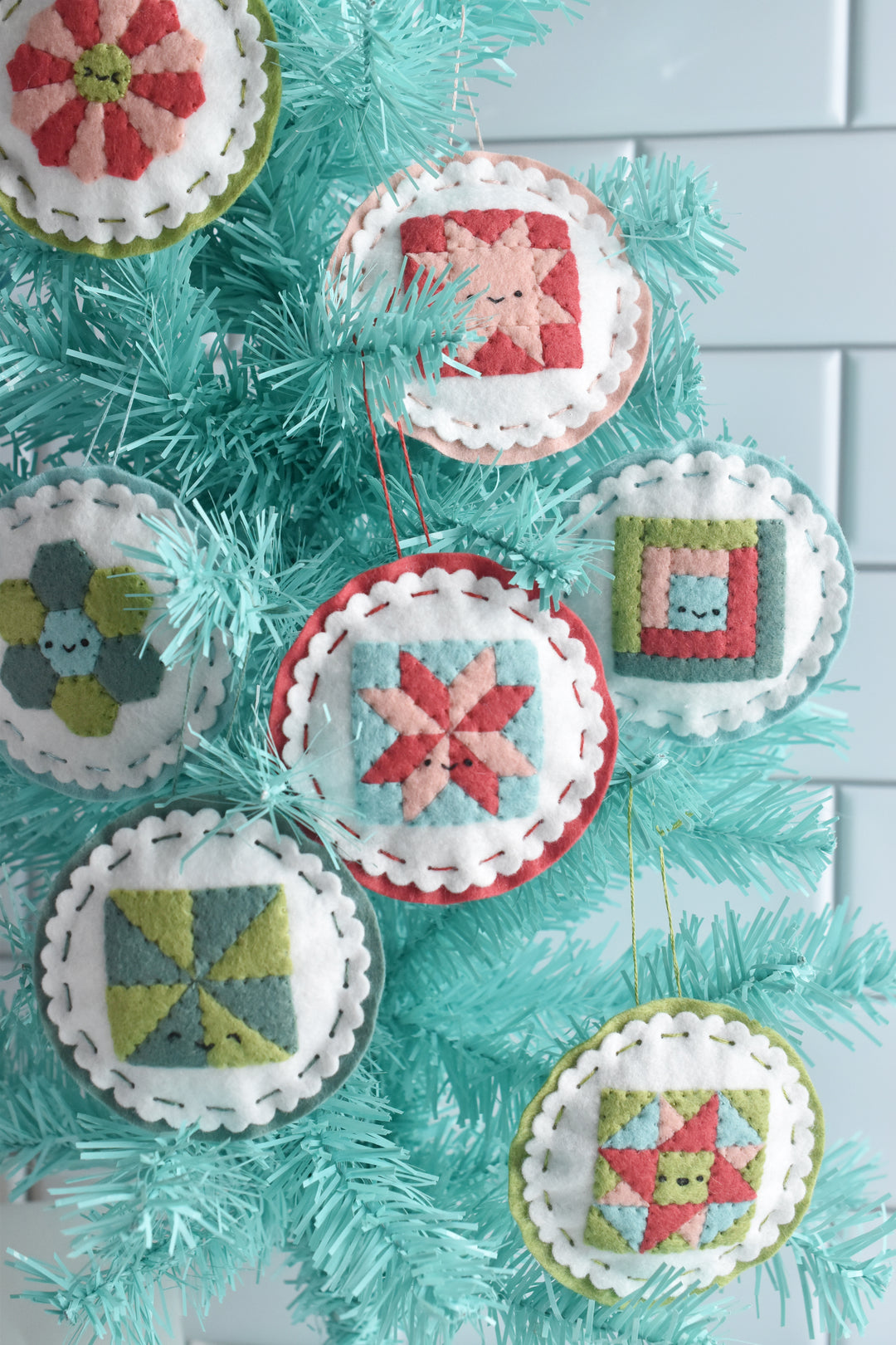 PDF Pattern - Cozy Quilt Blocks Felt Ornament Sewing Pattern