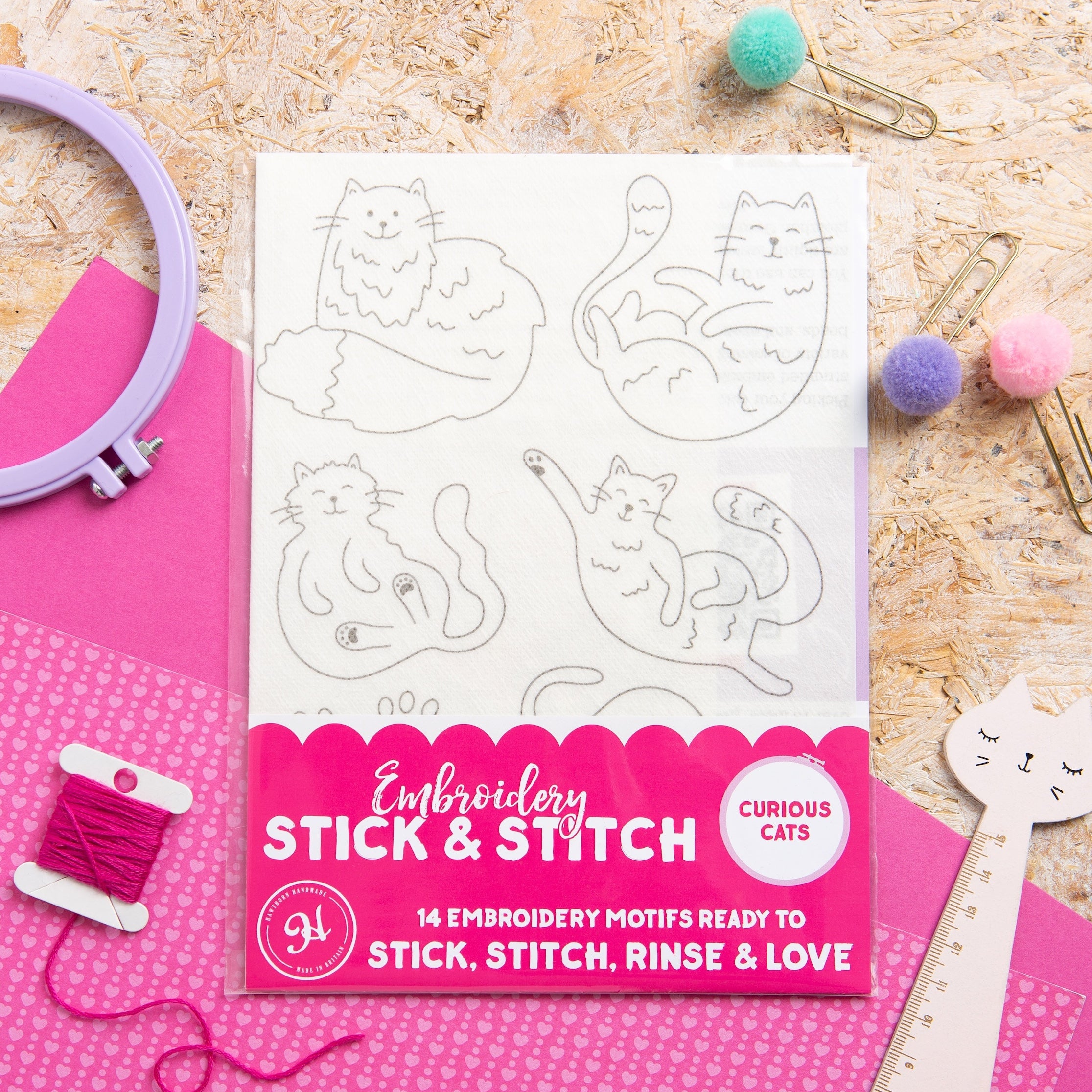 Curious Cats Stick & Stitch Embroidery Patterns – Snuggly Monkey