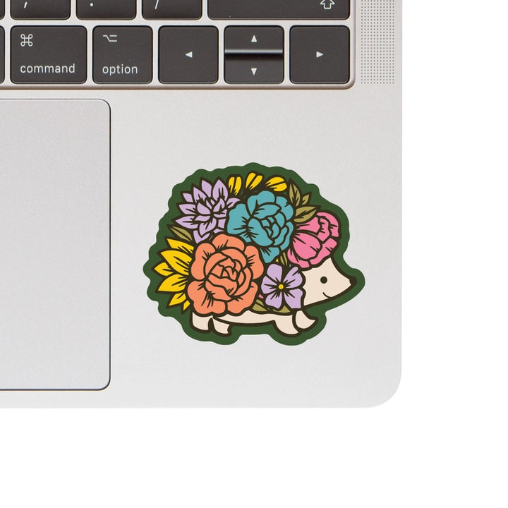 Cute Floral Hedgehog Vinyl Sticker