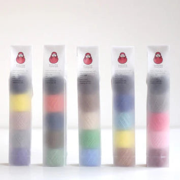 Daruma Home Thread #30 Ball Collections featuring six sets of high-quality embroidery thread in assorted pastel and vibrant colors, ideal for modern needlework and Japanese craft supplies.