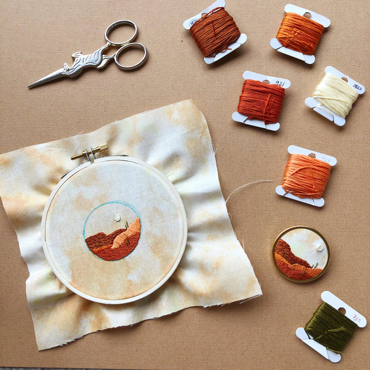 Desert Landscape Pin Embroidery Kit