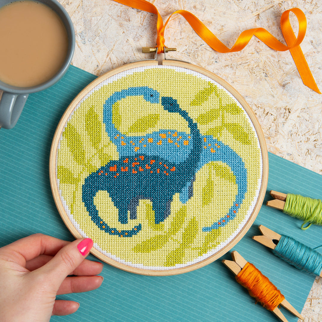 Diplodocus Dinosaur Cross Stitch Kit