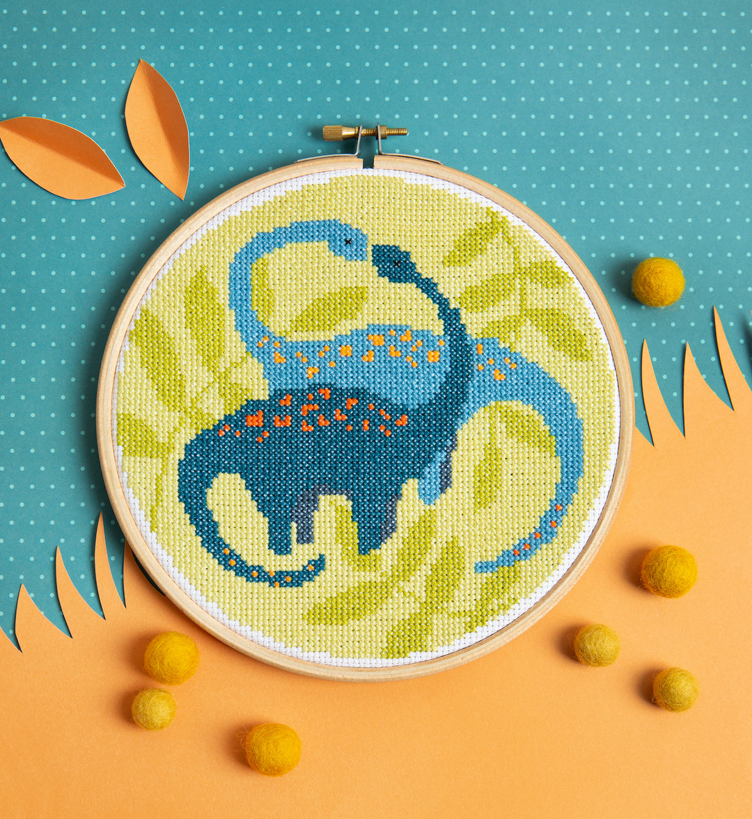 Diplodocus Dinosaur Cross Stitch Kit