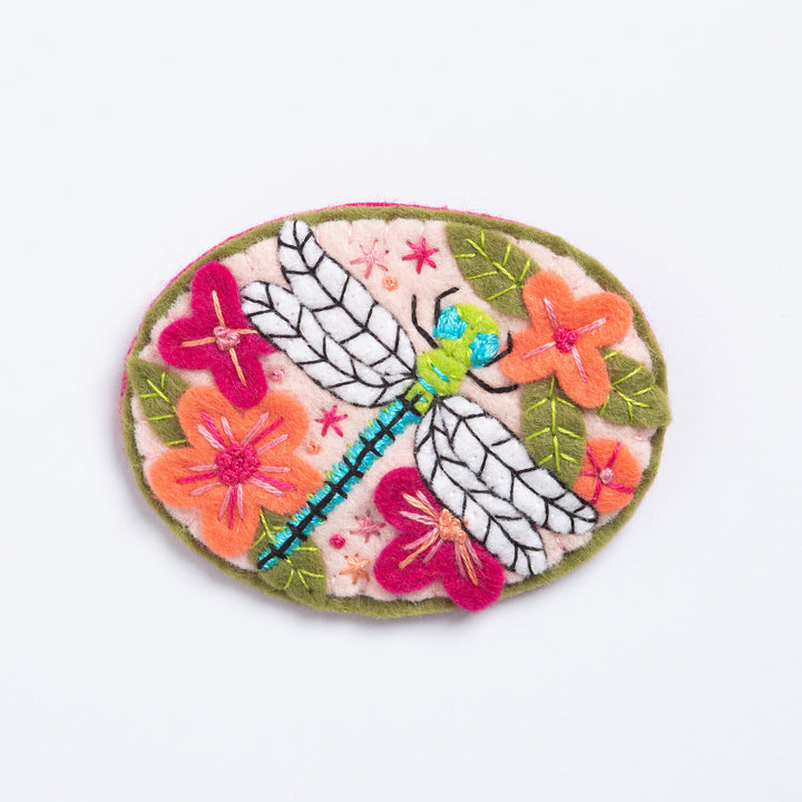 Dragonfly Felt Embroidery Brooch Kit