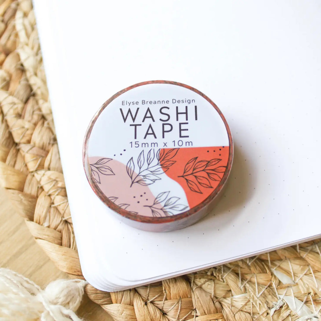 Pretty Washi Tape - Pink Leaves