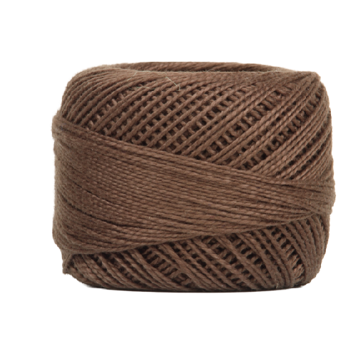 Vicki McCarty Wonderfil Perle Cotton - Walnut (2144) spool of high-quality needlepoint thread in rich brown, ideal for embroidery, cross stitch, and modern needlework projects.