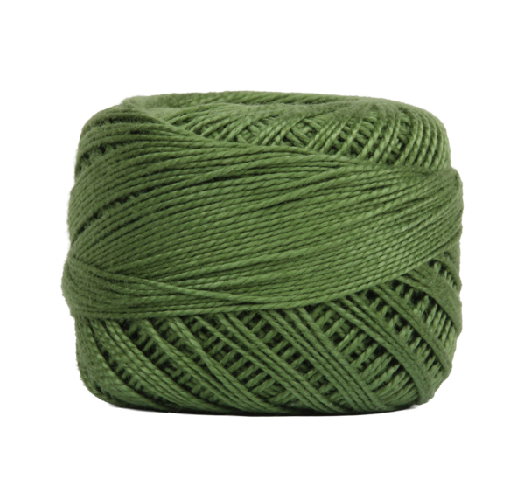 Vicki McCarty Wonderfil Perle Cotton - Pickle Green (2151) embroidery thread in a soft green shade, ideal for needlework, cross stitch, and modern hand embroidery projects.