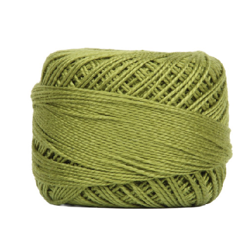 Vicki McCarty Wonderfil Perle Cotton - Pear Green (2152) embroidery thread spool ideal for modern needlework, cross stitch, and Japanese craft supplies projects.