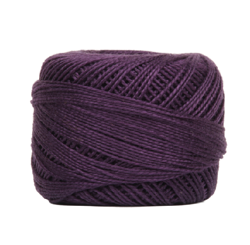 Vicki McCarty Wonderfil Perle Cotton - Raisin (2153) in a rich deep purple shade, ideal for embroidery, cross stitch, and modern needlework with premium quality thread.