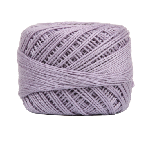Vicki McCarty Wonderfil Perle Cotton - Heather (2156) in a soft lavender shade, ideal for embroidery, cross stitch, and other modern needlework projects.