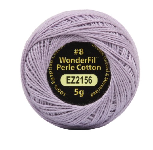 Vicki McCarty Wonderfil Perle Cotton - Heather (2156), a soft lavender shade of high-quality embroidery thread perfect for modern needlework and delicate hand embroidery projects.
