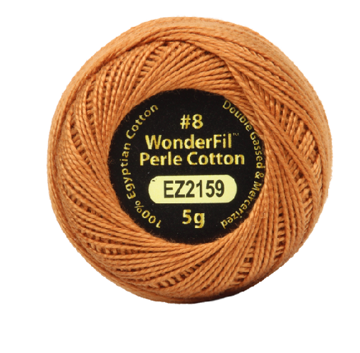 Vicki McCarty Wonderfil Perle Cotton - Sedona (2159) is a rich terracotta-colored embroidery thread made from premium cotton, perfect for modern needlework and cross stitch projects.