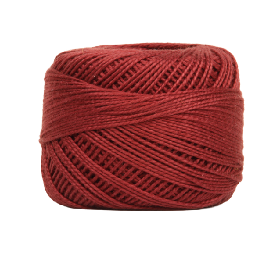 Vicki McCarty Wonderfil Perle Cotton - Barn Red (2164) spool of deep red embroidery thread ideal for modern needlework, cross stitch, and hand embroidery projects.