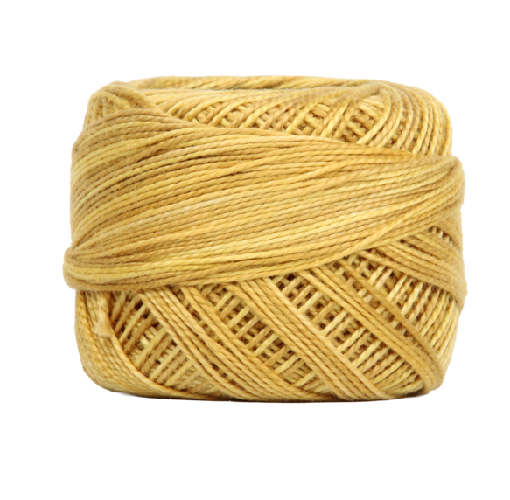 Vicki McCarty Variegated Wonderfil Perle Cotton - Honey Bees (2219), a soft variegated yellow embroidery thread perfect for hand embroidery, cross stitch, and needlework projects.