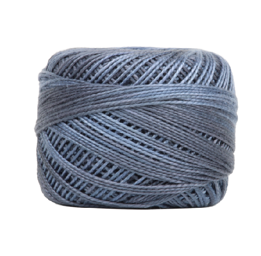 Vicki McCarty Variegated Wonderfil Perle Cotton - Yale Blue (2220) in a soft blue shade, perfect for embroidery, cross stitch, and other needlework crafts.