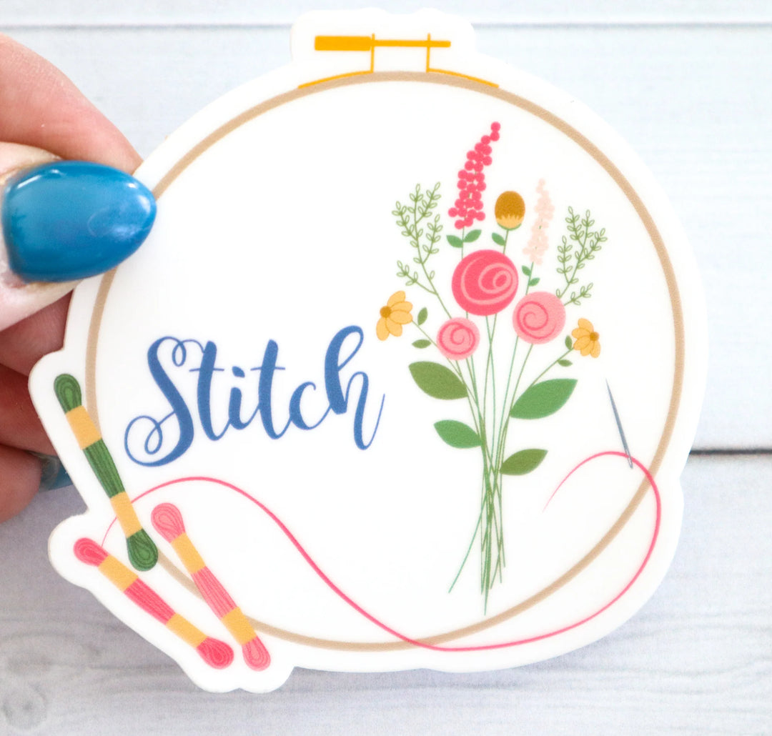 Stitch Embroidery Hoop Vinyl Sticker