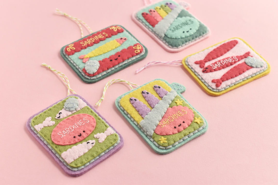 PDF Pattern - Tins & Fins Sardine Felt Ornament Sewing Pattern