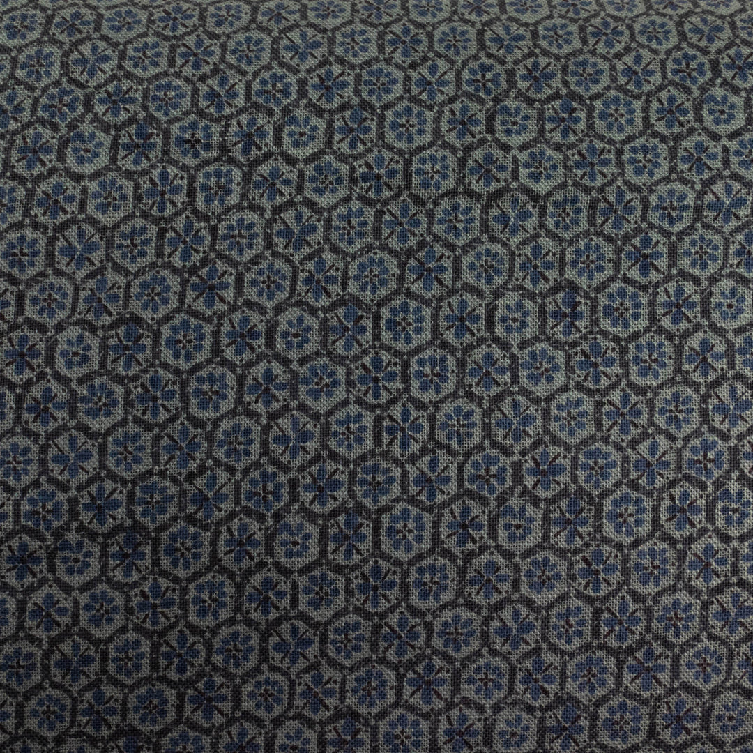 Nara Homespun :: Floral Hexies Indigo (NHS2D12)