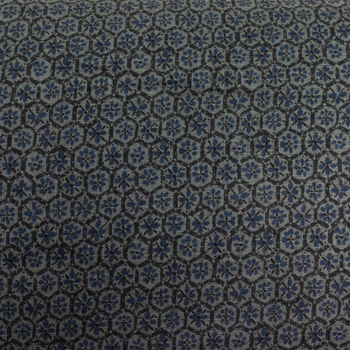 Nara Homespun :: Floral Hexies Indigo (NHS2D12)