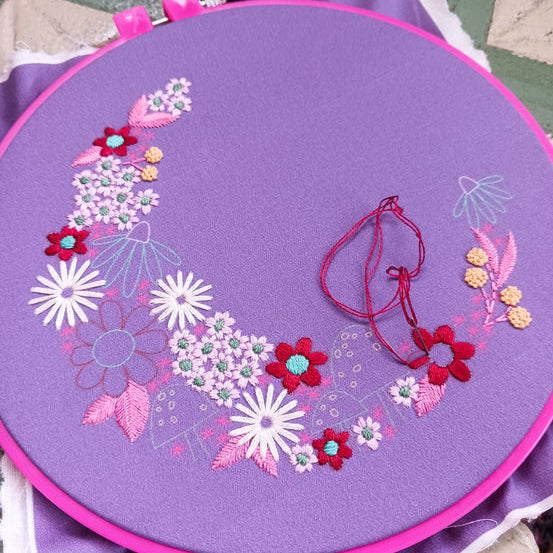 Floral Luna Embroidery Kit