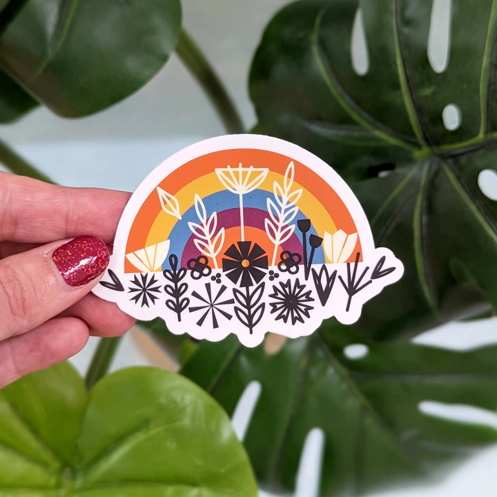 Floral Rainbow Vinyl Sticker