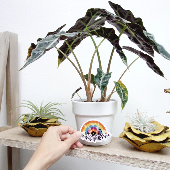 Floral Rainbow Vinyl Sticker