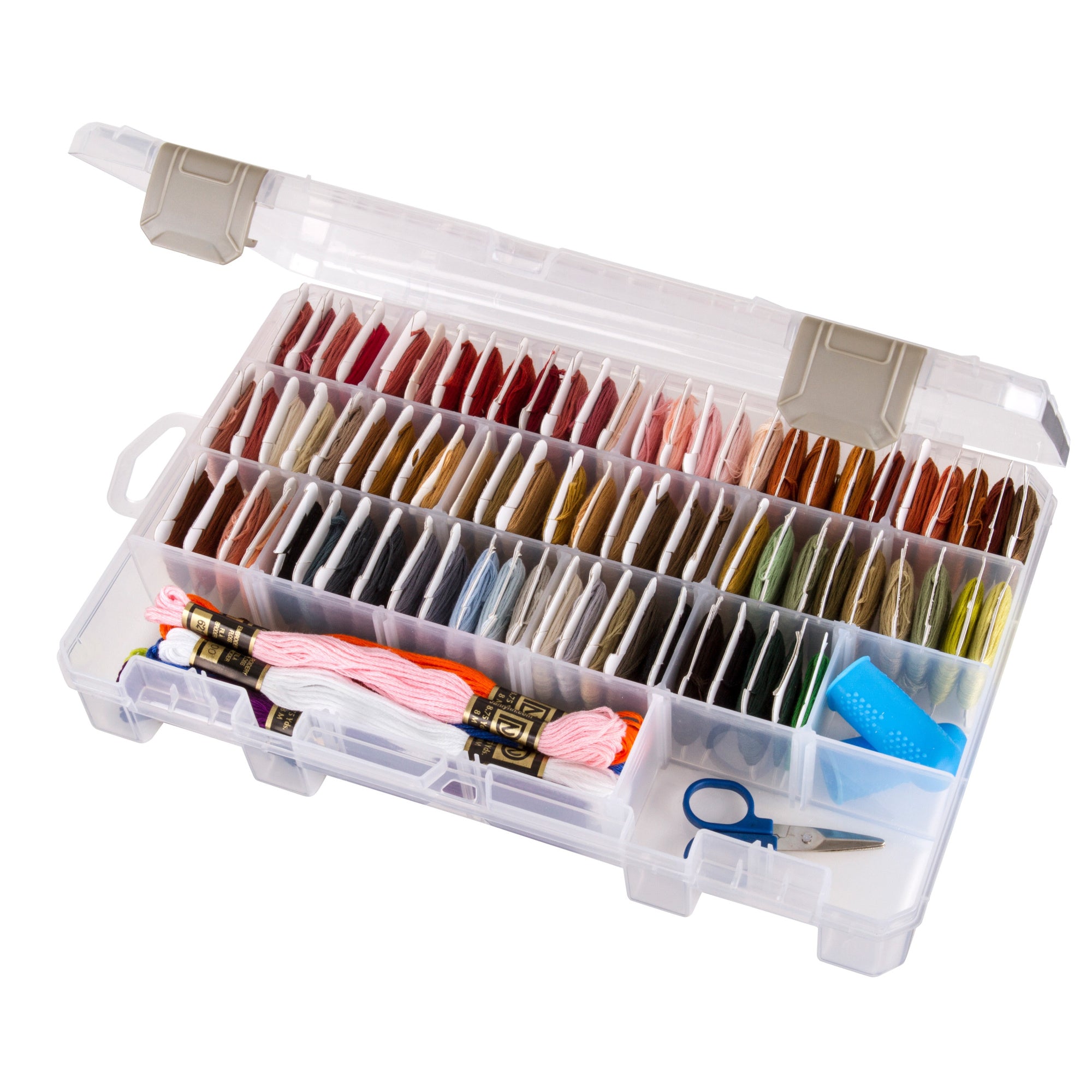 best tackle box for embroidery floss Translucent Floss Finder With Dividers