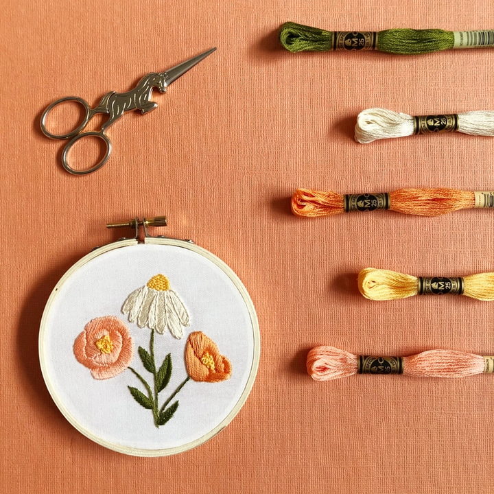 Flower Trio Beginner Embroidery Kit