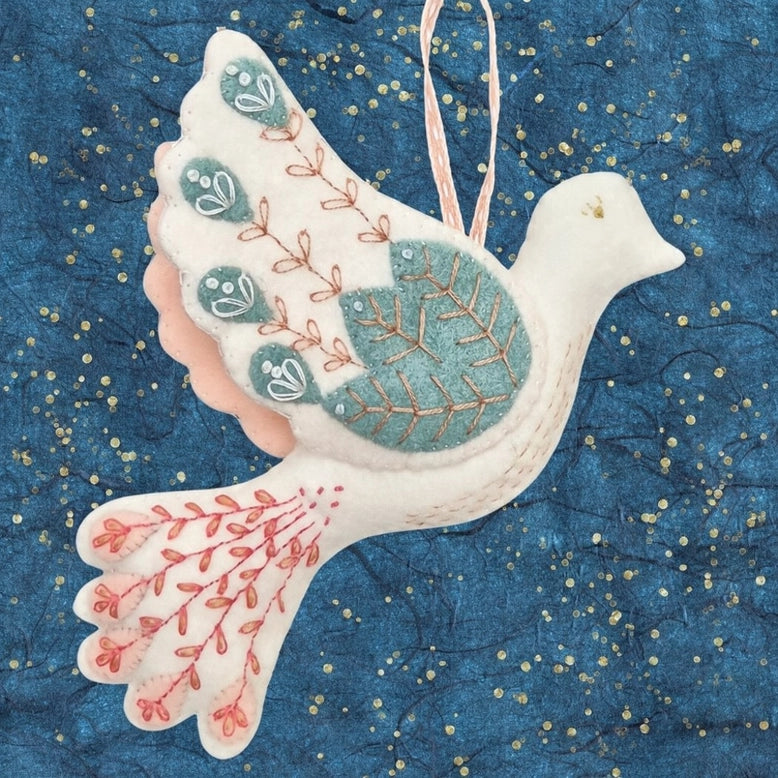 Folk Dove Felt Embroidery Kit