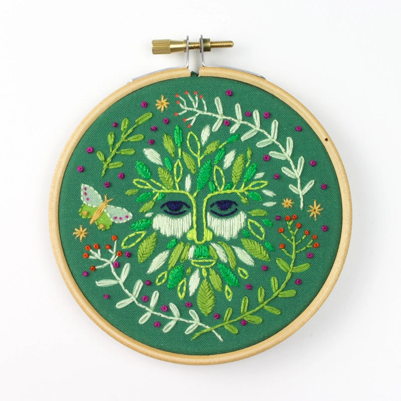 Folk Green Man Mini Embroidery Kit