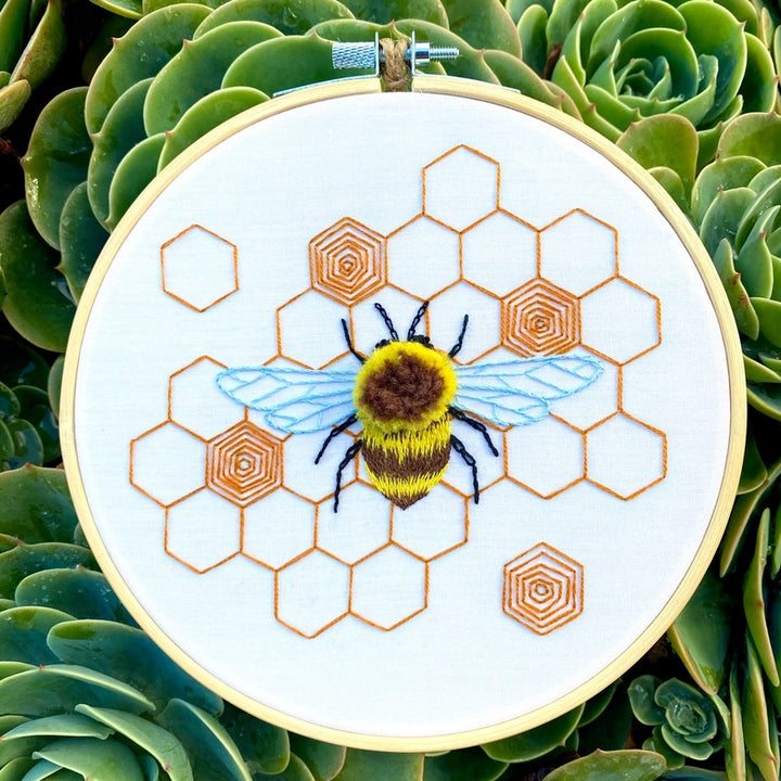 Fuzzy Bumblebee Hand Embroidery Kit