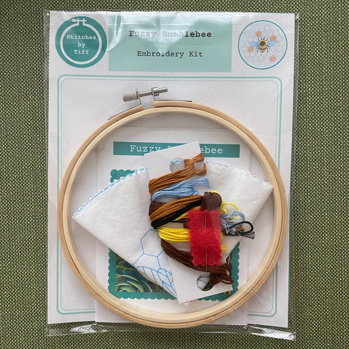 Fuzzy Bumblebee Hand Embroidery Kit