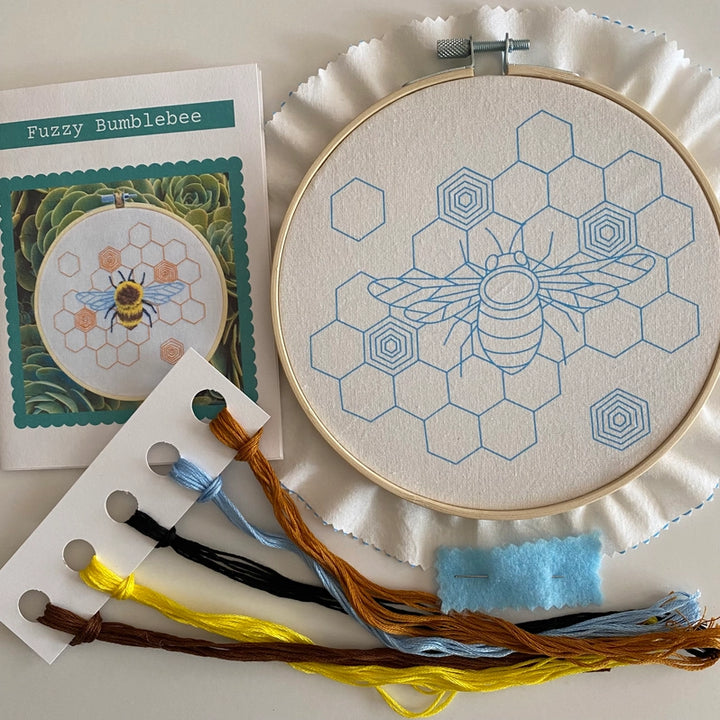Fuzzy Bumblebee Hand Embroidery Kit
