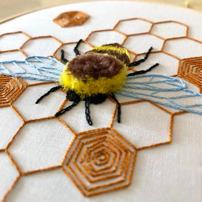 Fuzzy Bumblebee Hand Embroidery Kit