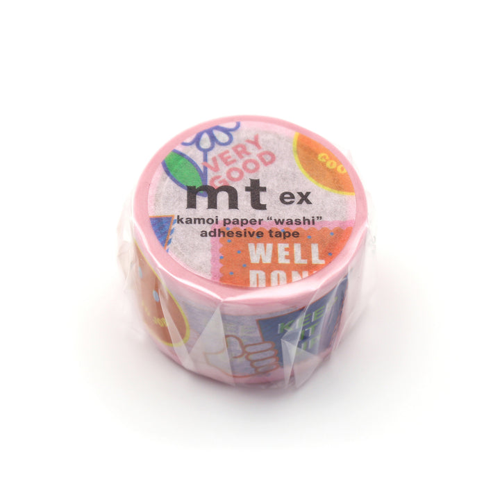 Japanese mt Washi Tape - Good Job featuring colorful, motivational phrases and designs on premium Japanese craft adhesive tape for modern needlework and stationery projects.